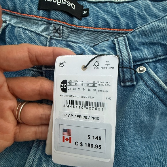 NEW MENS Desigual Blue Denim Cargo size 30 - Picture 11 of 13